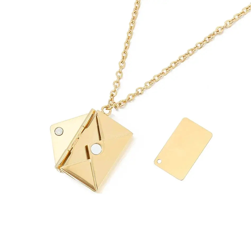 Custom Letter Envelope Necklace - Her — product view 13