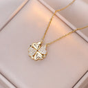 Fashion Retro Lucky Four Leaf Clover Necklace Gift for Women