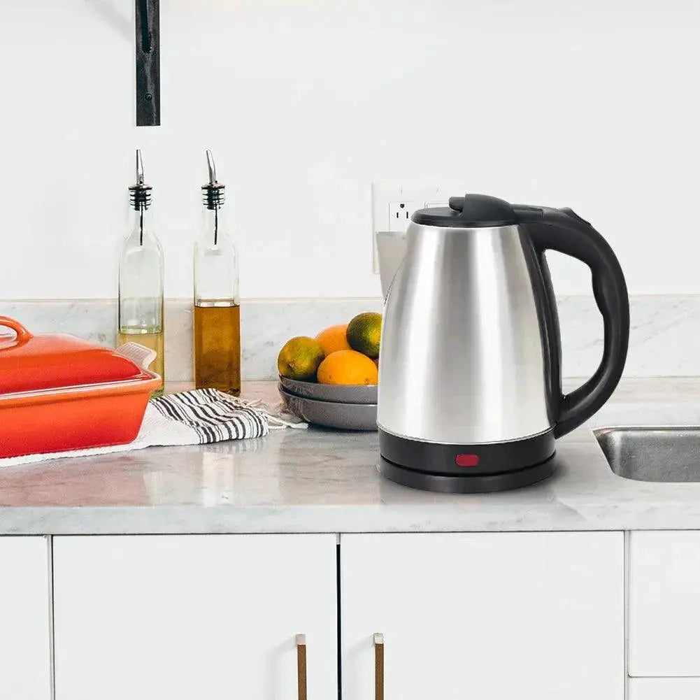 2L Stainless Steel Electric Kettle Silver Gray For Home Travel