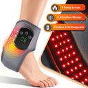 Wireless LED Ankle Massager Rechargeable Heated Brace with 5 Heat Settings & 3 Vibrations for Joint Relief And Relaxation