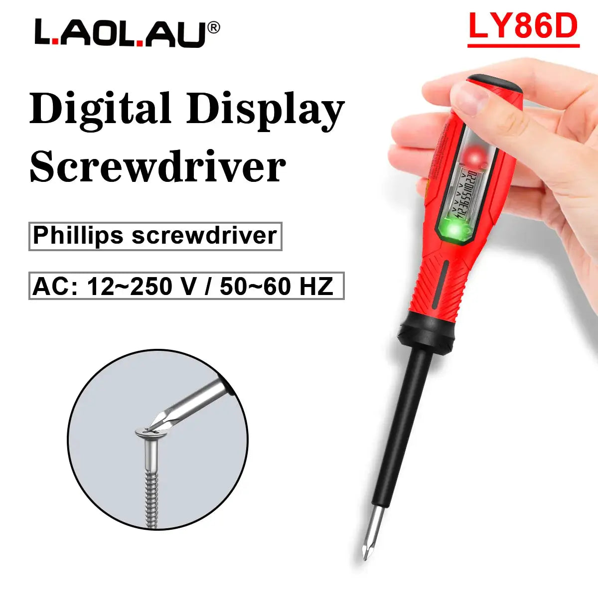 LY86D Circuit Breakpoint Detector Digital LCD Voltage Tester Flat/Cross Screwdriver AC Voltage Detector Voltmeter Electric Pen