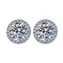 Round Moissanite Stud Earrings Sterling