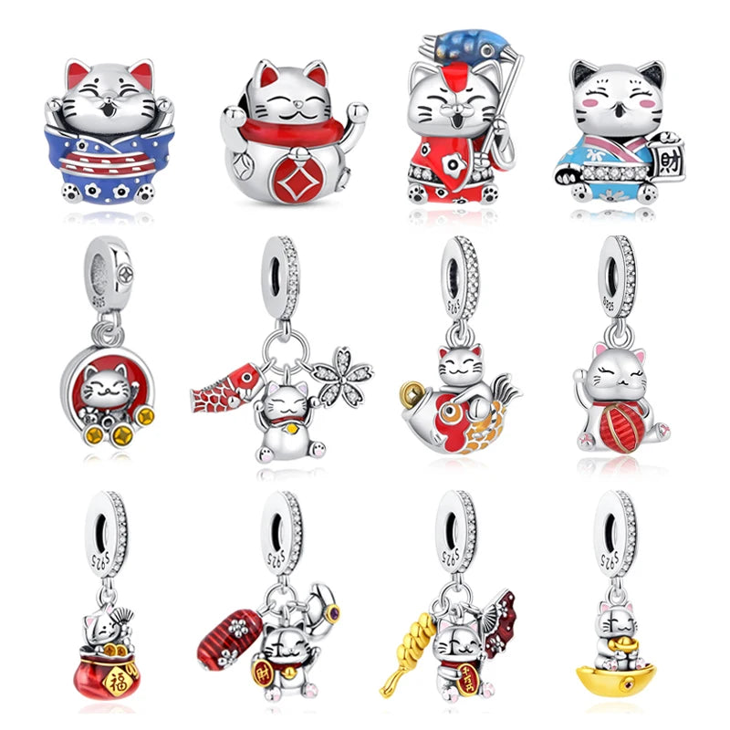Sterling Silver Charm Maneki Neko