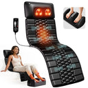 Shiatsu Full Body Massage Mat with Heat, Detachable Massager Pad, 10 Vibrating Motors, 9 Intensity Levels, Relax at Home Office