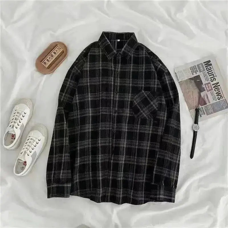 Oversized Plaid Shirt for Women Korean Fashion Statement
