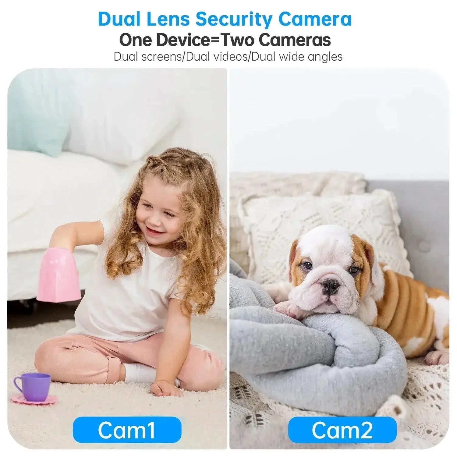 4K Dual Lens Security Camera Night Vision Tracking System