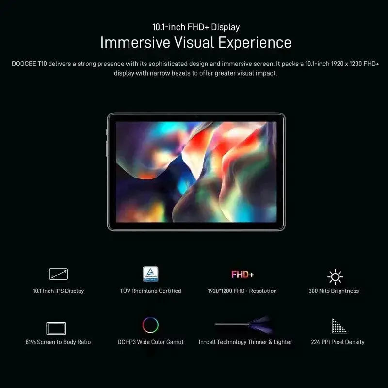 Doogee T10 10.1 Inch FHD Tablet 8GB RAM 128GB Storage Deal
