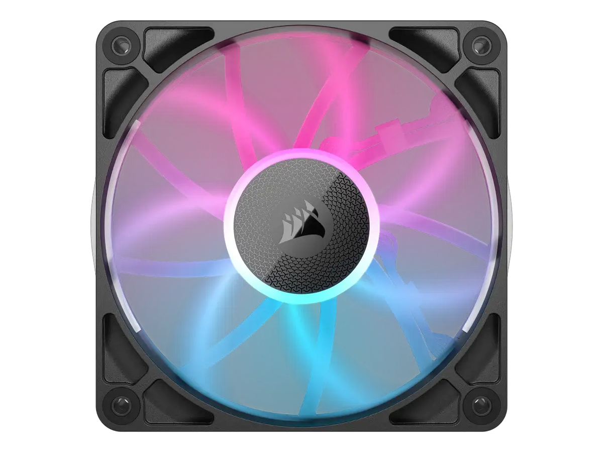 CORSAIR iCUE Link RX120 RGB 120mm PWM Fans with iCUE Link System Hub - Magnetic Dome Bearing - Triple Pack - Black
