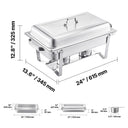 SucceBuy Qt Pack Chafing Dish Buffet Set Stainless Steel Chafer Rectangle