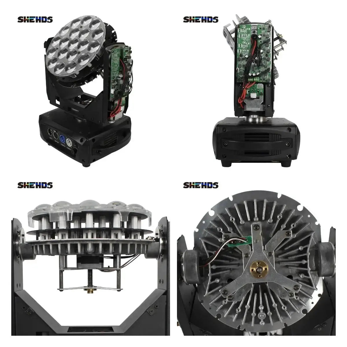 SHEHDS Beam Wash 4 Pack 19x15W RGBW Zoom Moving Head