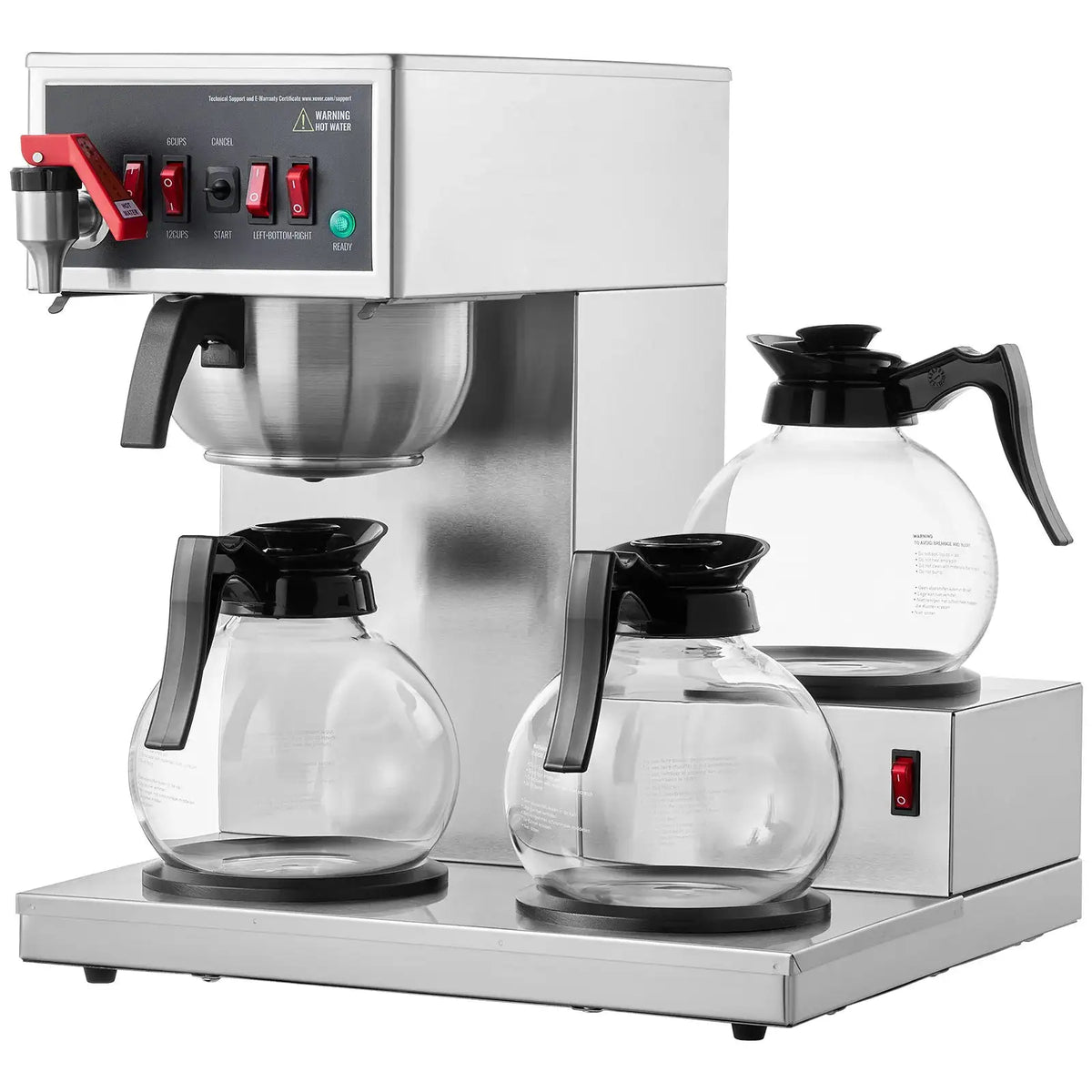 SucceBuy Commercial Drip Coffee Maker w/ Carafes Plates Stainless — product view 1