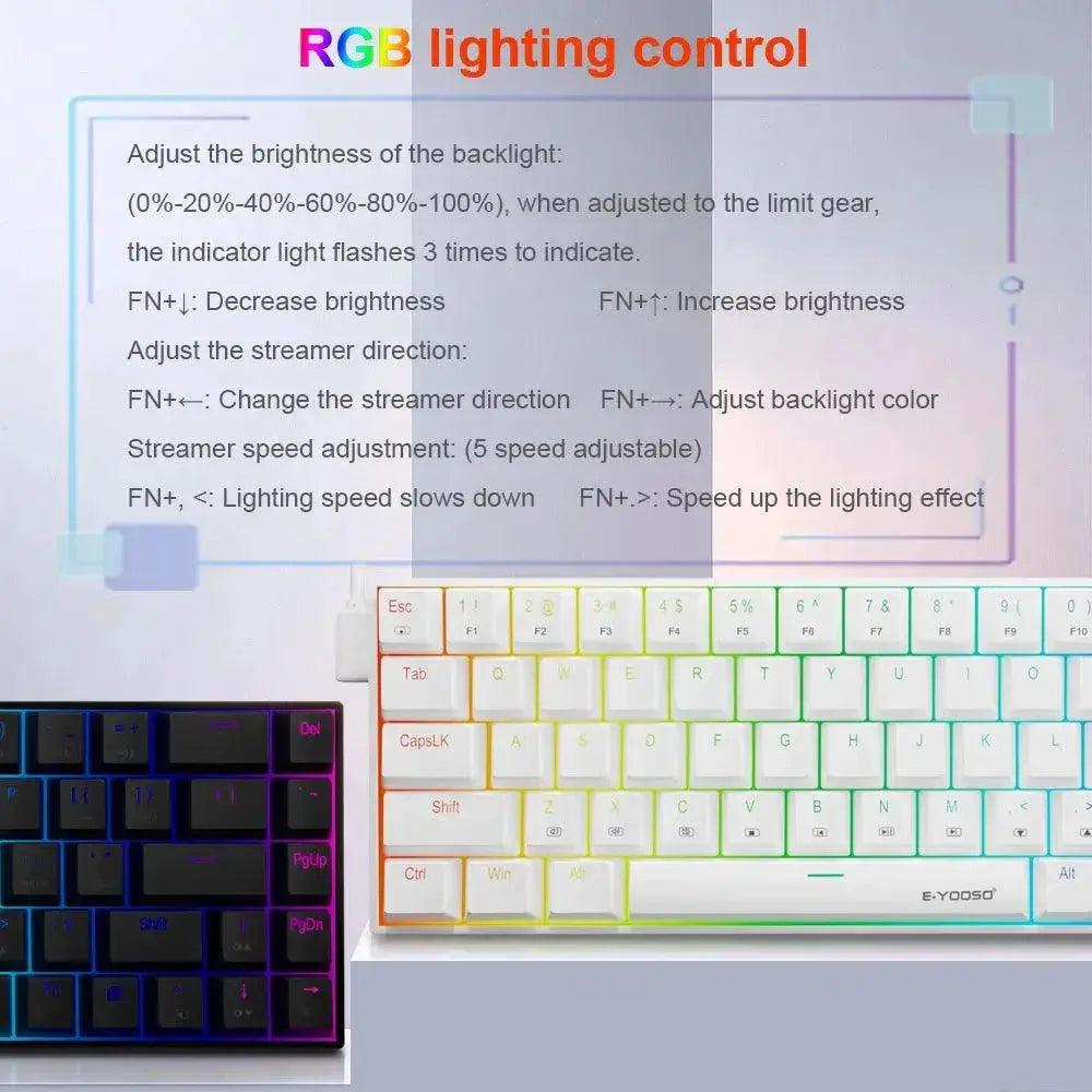 EYOOSO Z686 RGB Mechanical Keyboard Portable 65 Percent Slim
