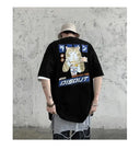 100% Cotton Men's T-shirts Japanese Style Cat Anime Tees