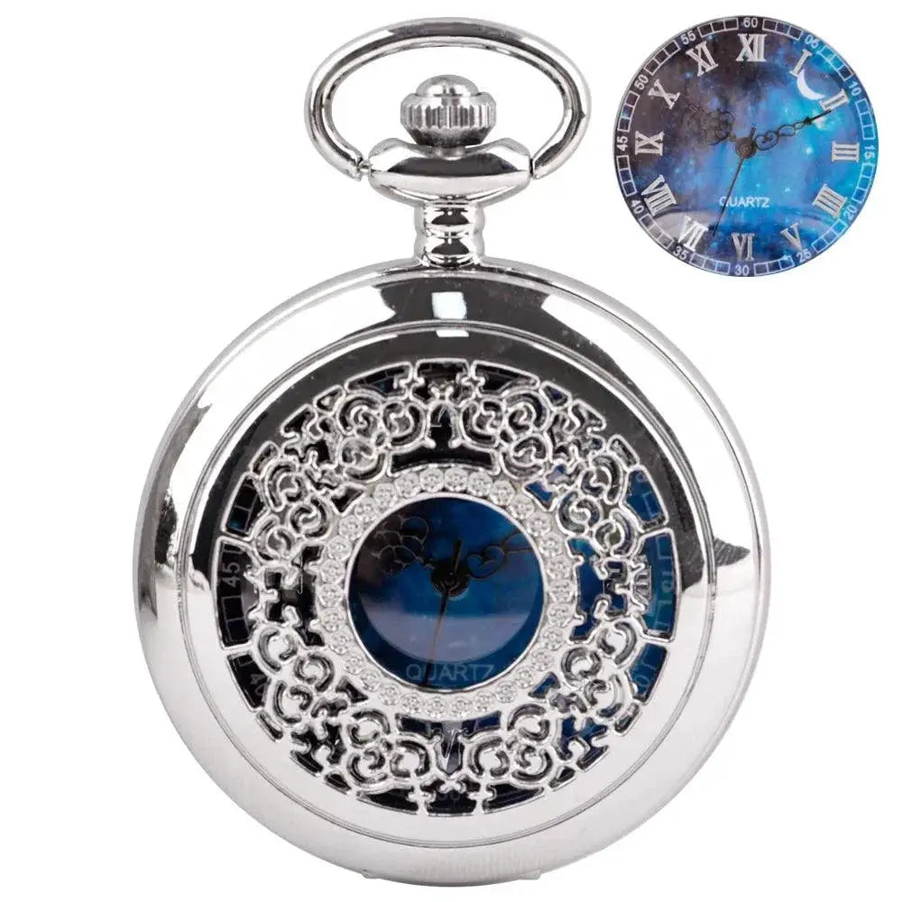 Elegant Vintage Starry Sky Pocket Watch Necklace Gift