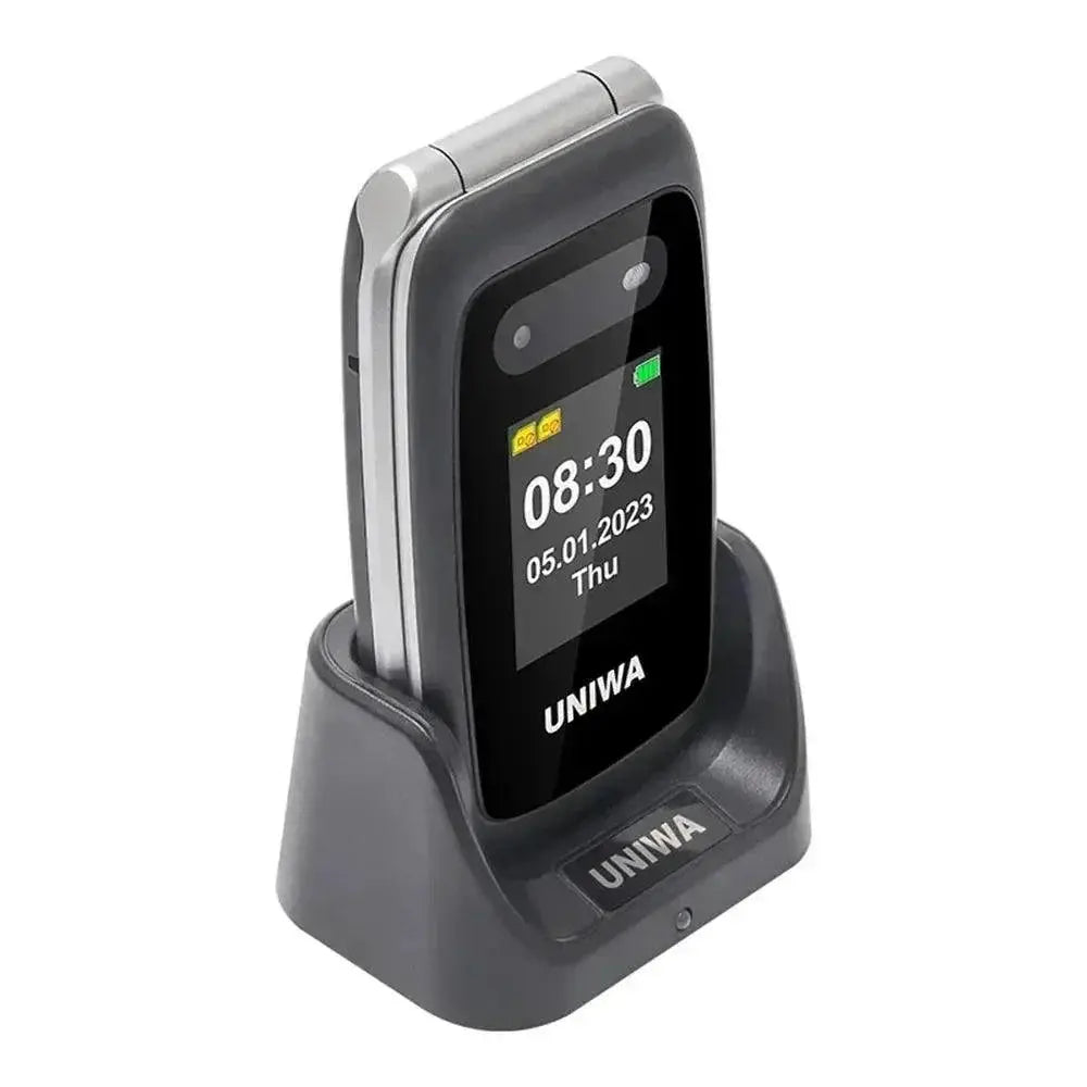 Uniwa V202T 4G Flip Senior Phone 2.4 Inch Dual Screen