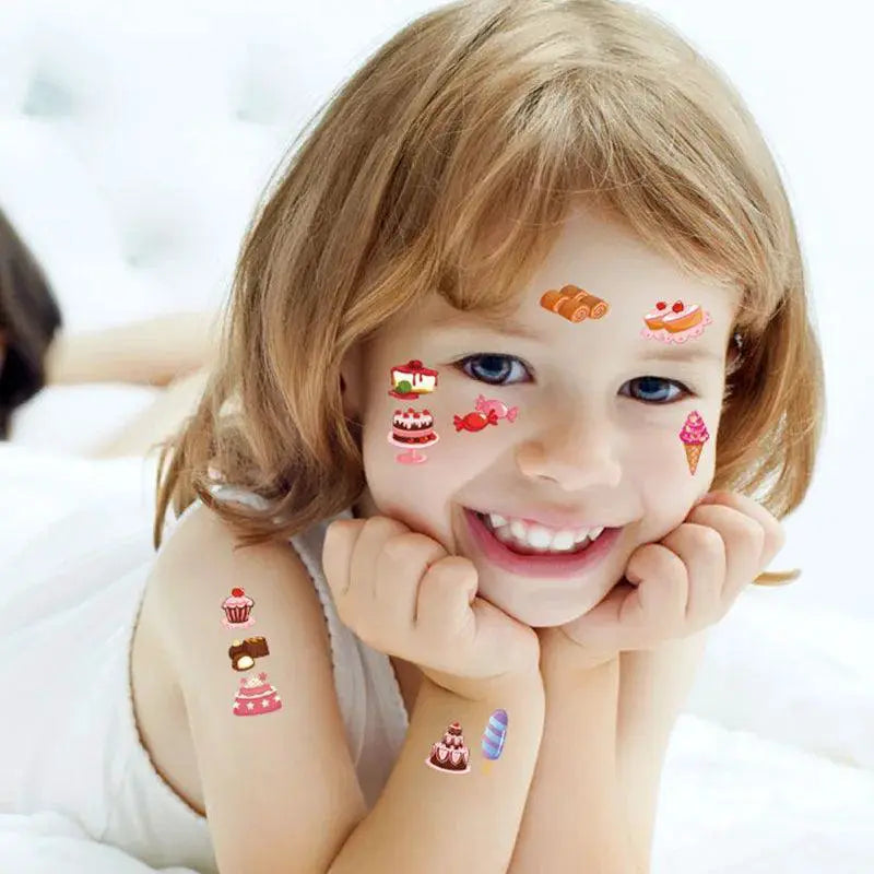 Vibrant Cartoon Kids Temporary Tattoos 12 Animal Packs