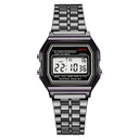 Retro Digital Stainless Steel Sports Watch