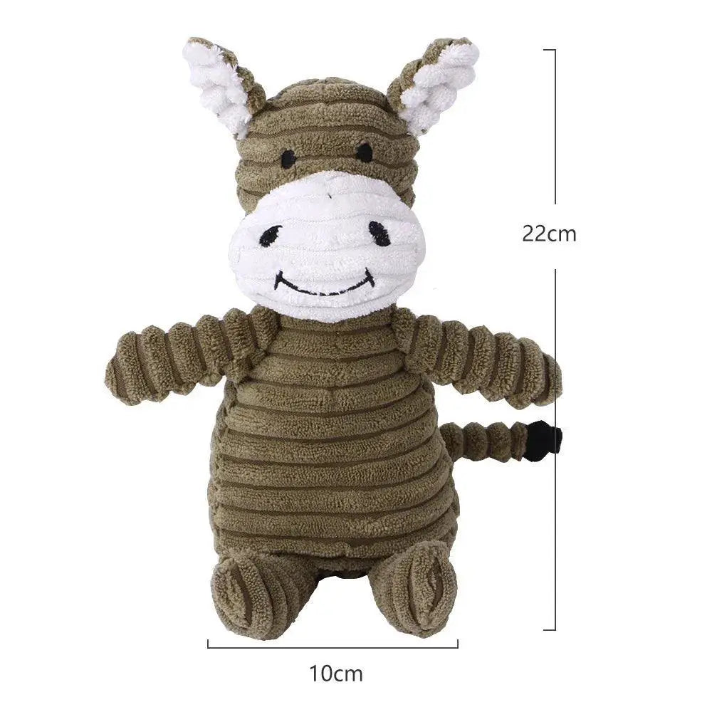 Corduroy Plush Dog Toys Bite Resistant Squeaky Pets