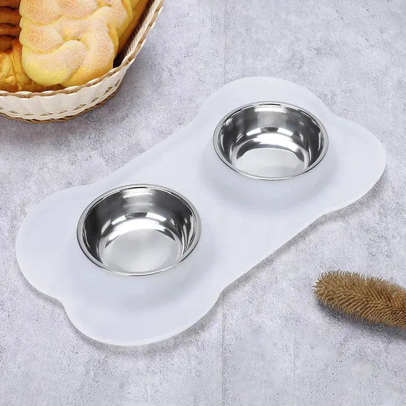Antislip Double Dog Bowl Set For Food And Water Feeding