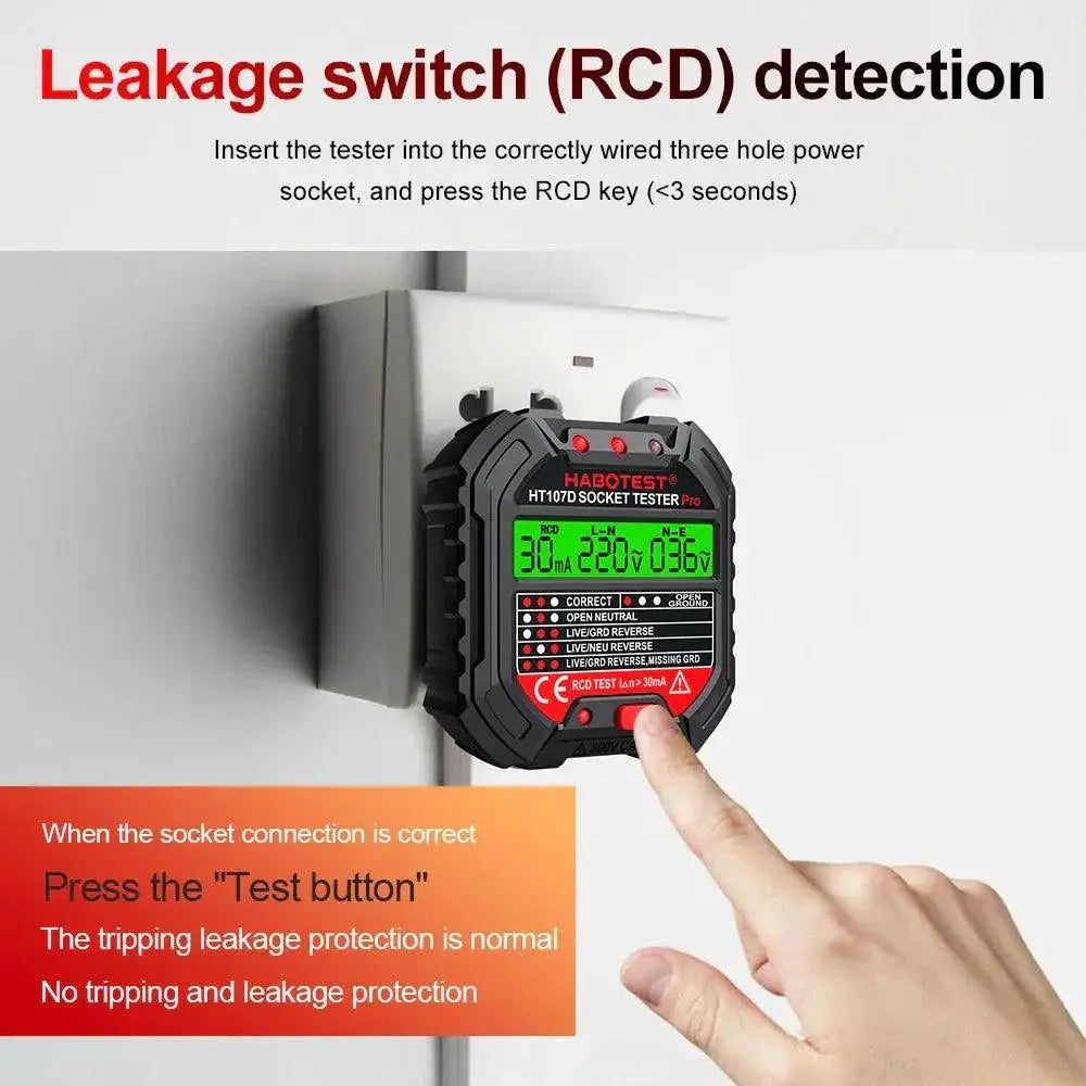 HABOTEST Pro Socket Tester EU Plug For Electrical Safety