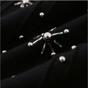 Vintage Black Beaded A-Line Party Dress for Summer Events