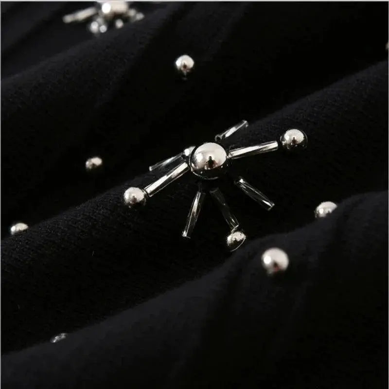 Vintage Black Beaded A Line Party Dress For Summer Events