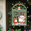 Cheerful Santa & Xmas Tree Window Decals for Holiday Decor