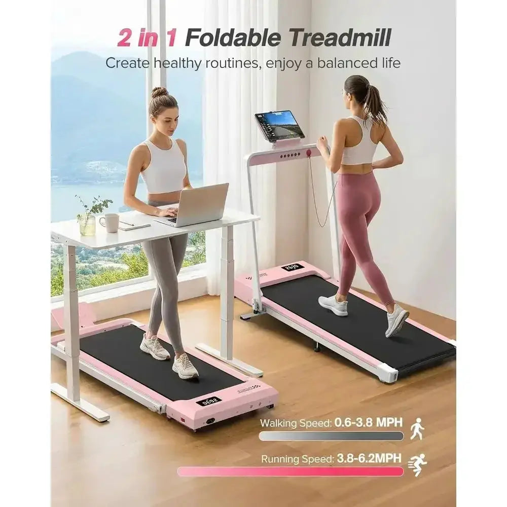 Portable Incline Treadmill with 320 lbs Capacity, Walking Pad, Handle Bar, App & Remote, Wide Belt, LED Display
