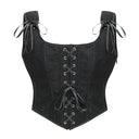 Vintage Gothic Lace-Up Corset Tank Top for Women