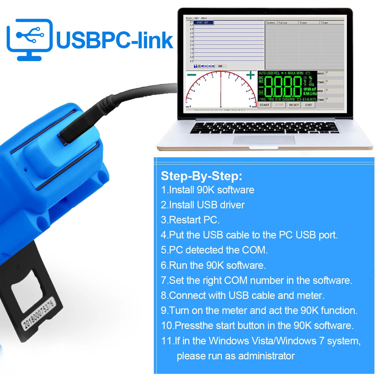 HoldPeak Engine Analyzer Tester Auto Range Car Diagnostic Tool — product view 3