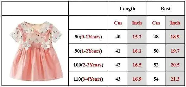 Summer Princess Baby Girl Dress Floral Toddler Outfit