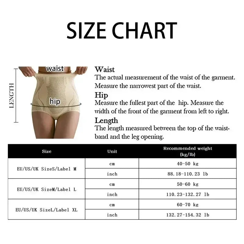 High Waisted Ice Silk Shapewear Panty For Tummy Control