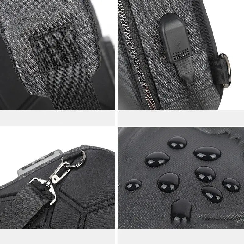 Running Chest Bag USB Charging Sling Pack For Men Unisex