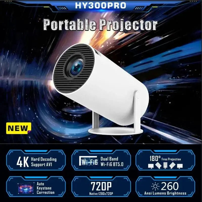 Ditong HY300 Pro Android 11 4K Projector Dual WiFi 260 ANSI