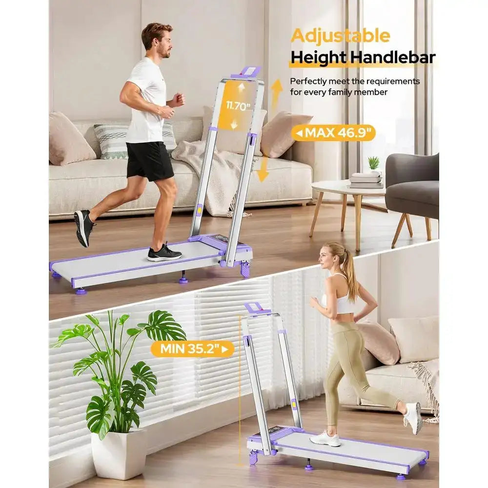 3.5HP Adjustable Incline Walking Pad Treadmill, 4-in-1 Desk Treadmill with Handle, Foldable for Home Use, Supports 350LBS, LED D