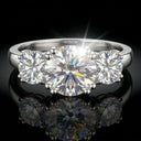 Moissanite Ring in Sterling Silver Three