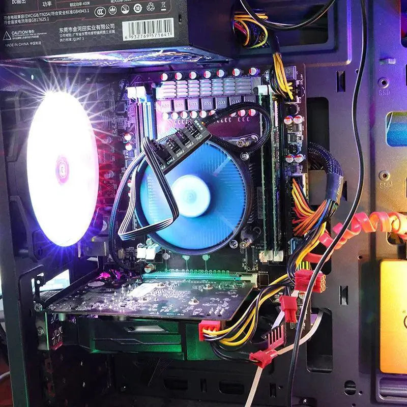 OUYUANSU Fan Hub 5 Fan Controller for PC Cooling Efficiency