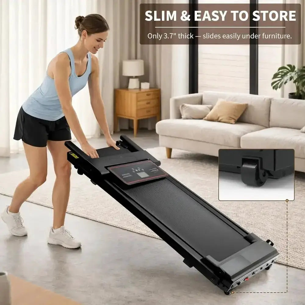 Under Desk 2.5HP Walking Pad with Manual Incline, LED Display, Shock Absorption, Space-Saving for Small Apartments
