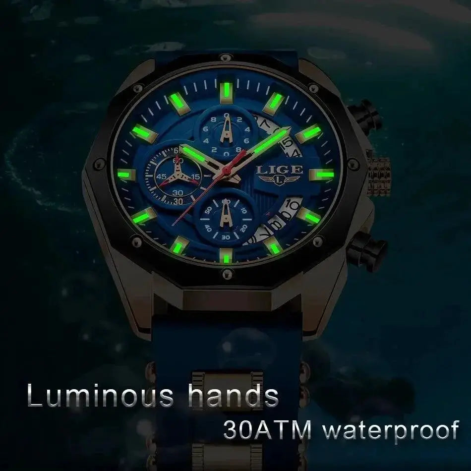 Luminescent Mens Silicone Sport Watch Outdoor Timepiece