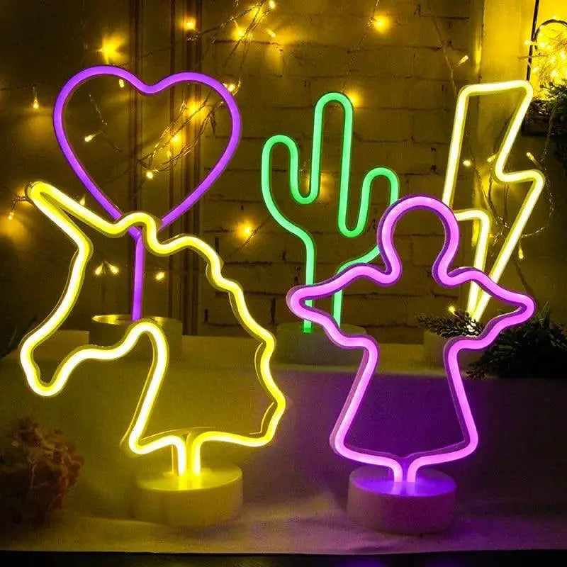 Neon Star Moon LED USB Night Light for Home Decor Accent