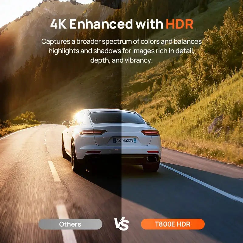 70Mai 4K T800E 3-in-1 Dash Cam Front Rear Interior F/1.55 Night Vision Supercapacitor Gps Voice Control Car Dvr 70Mai T800E