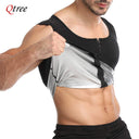 Qtree Sauna Vest for Men Waist Trainer Sweat Top Zipper