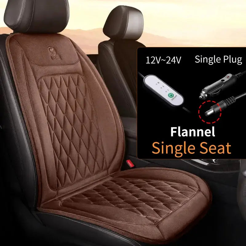 Heated Car Seat Cover ' Fast Car Seat Heater Cloth/Flannel — product view 11