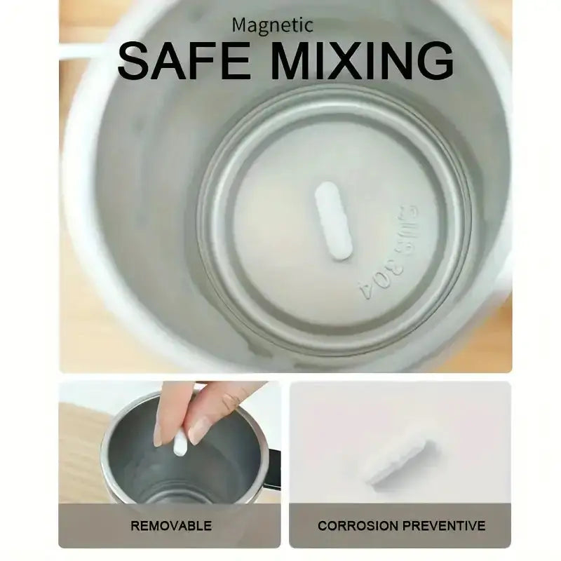 Smart mixing coffee cup LED display|USB charging|magnetic mixing function