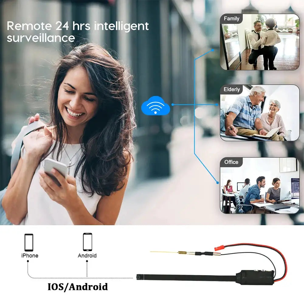 DIY HD 1080P WiFi Mini Camera Real-time Security Micro Camcorder P2P Wireless Webcam Loop Recording Support Remote Viewing