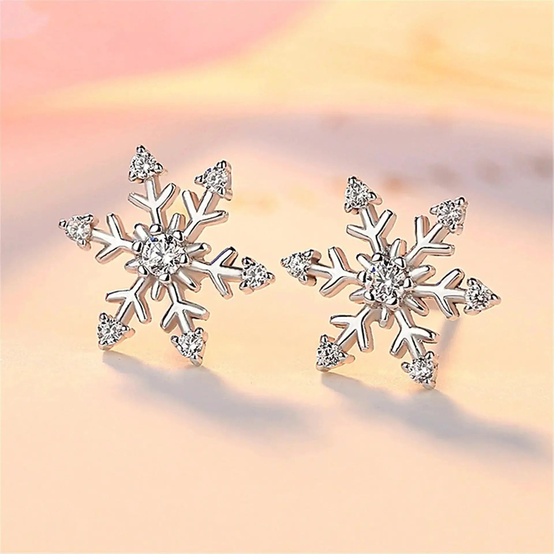 Starlight Elegance Sterling Silver Star Stud Earrings Zircon