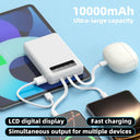Slim Power Bank - 3 Built In Cables And Display