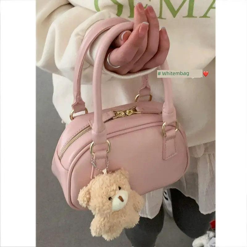 Pink Shell Satchel Stylish Korean Pu Leather Bag Accessories