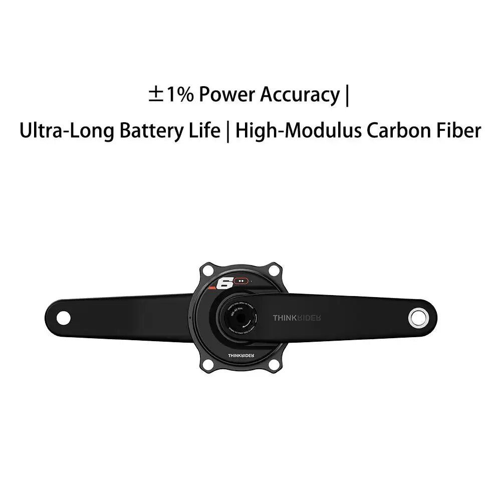 THINKRIDER PP6 Bike Carbon Fiber Spider Power Meter Crankset DUB 29MM 162.5-172.5mm ANT+ BLE for Road Bike