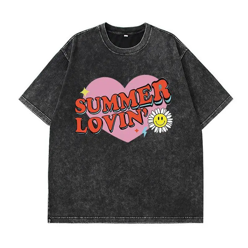 Mineral Wash Urban Vintage Tee Y2K Streetwear Style